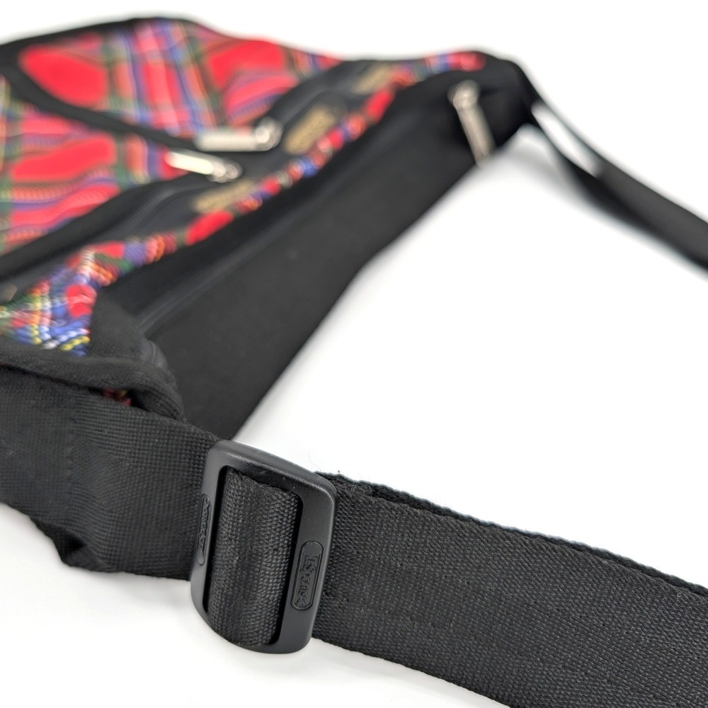 LeSportsac Deluxe Everyday Bag Red Plaid Tartan Nylon Crossbody Messenger - Picture 6 of 7